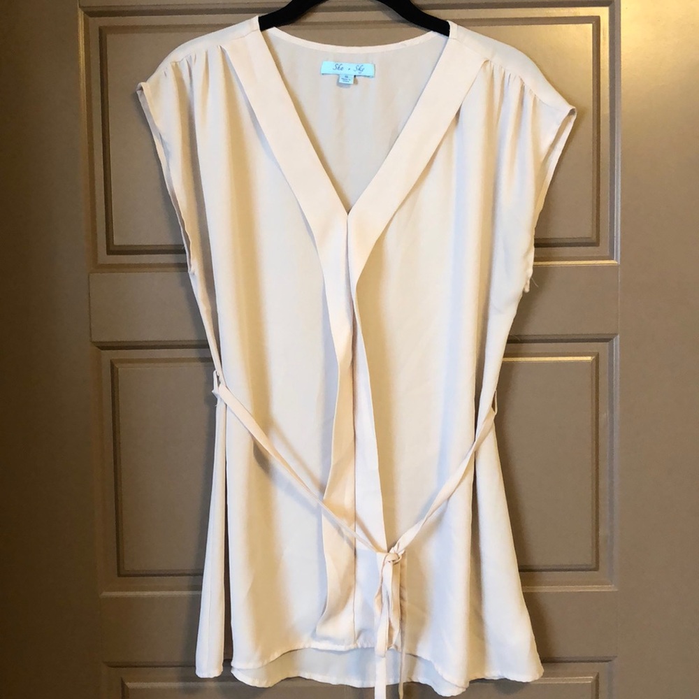 Beige She & Sky Top